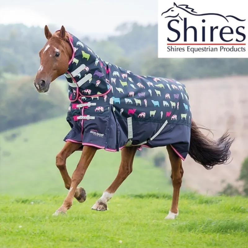 Shires Highlander Original 200g Combo Turnout Rug - Cow Print